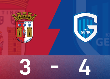 Informe del partido de la Europa League: Heymans tiene 1 tiro y 1 pase, Zalazar tiene dos goles, Genk 4-3 Braga