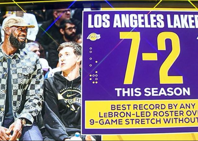 Los Lakers comenzaron con 7 victorias y 2 derrotas, el mejor récord en la carrera de LeBron cuando se perdió 9 partidos.